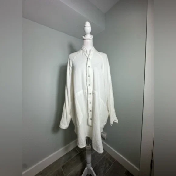 We The Free Womens Daydream White Cotton Tunic Button-Down Top Shirt NWT Small - Picture 6 of 17